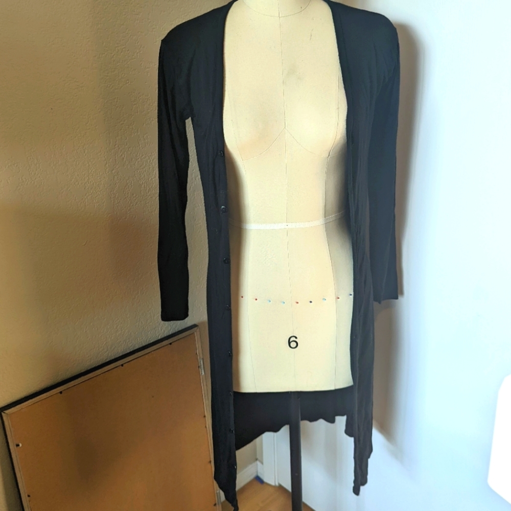 Long Black Cardigan Duster